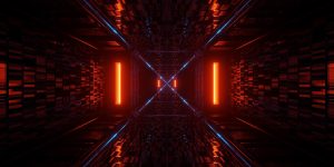 A futuristic background with colorful glowing abstract neon lights