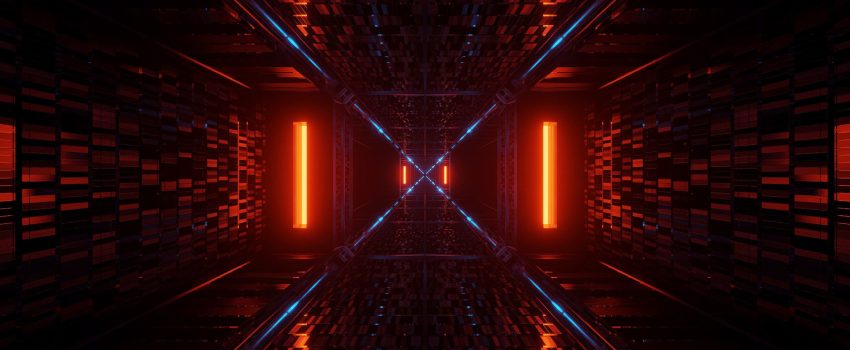 A futuristic background with colorful glowing abstract neon lights